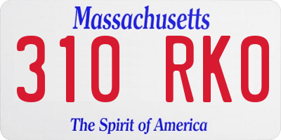 MA license plate 310RK0