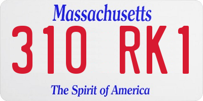 MA license plate 310RK1