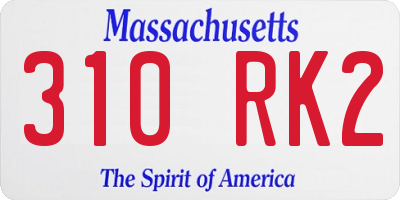 MA license plate 310RK2