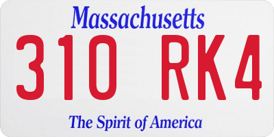 MA license plate 310RK4