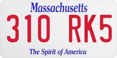 MA license plate 310RK5