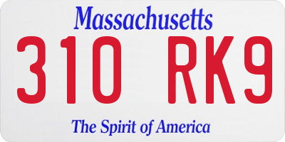 MA license plate 310RK9