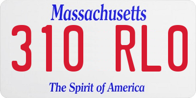 MA license plate 310RL0