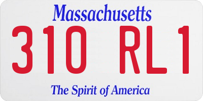 MA license plate 310RL1