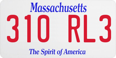 MA license plate 310RL3