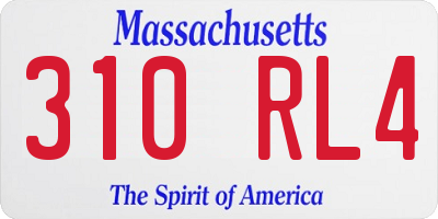MA license plate 310RL4