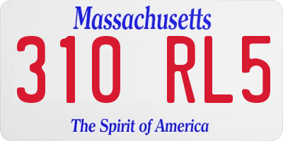 MA license plate 310RL5