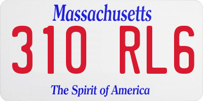 MA license plate 310RL6