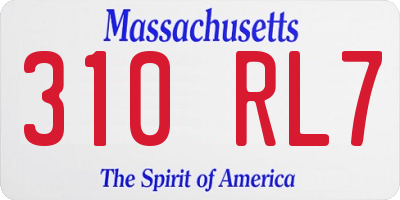 MA license plate 310RL7