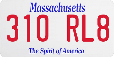 MA license plate 310RL8