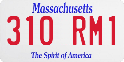 MA license plate 310RM1