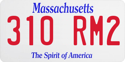 MA license plate 310RM2