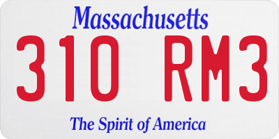MA license plate 310RM3