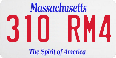 MA license plate 310RM4