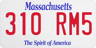 MA license plate 310RM5
