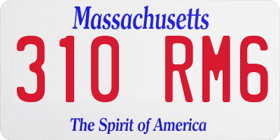 MA license plate 310RM6
