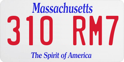 MA license plate 310RM7