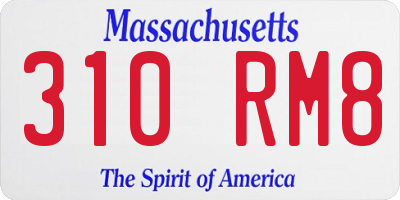 MA license plate 310RM8