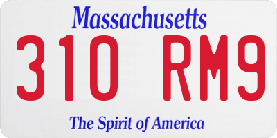 MA license plate 310RM9