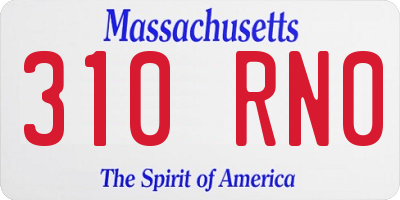 MA license plate 310RN0