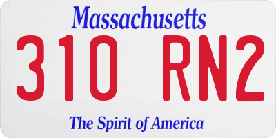 MA license plate 310RN2