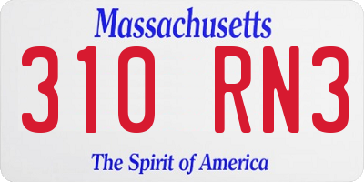 MA license plate 310RN3