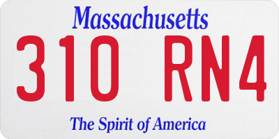 MA license plate 310RN4