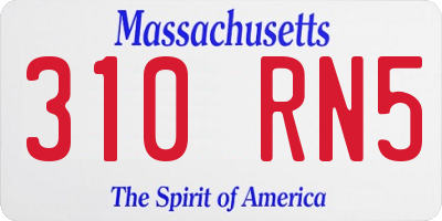 MA license plate 310RN5