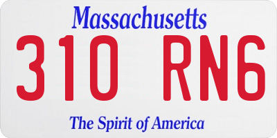 MA license plate 310RN6