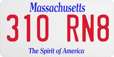 MA license plate 310RN8