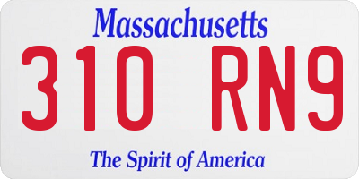 MA license plate 310RN9