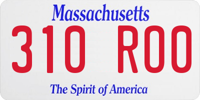 MA license plate 310RO0