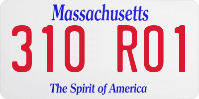 MA license plate 310RO1