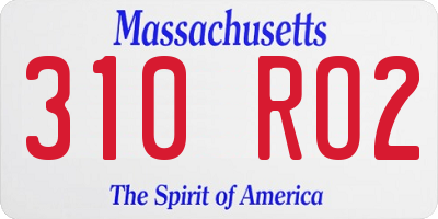 MA license plate 310RO2