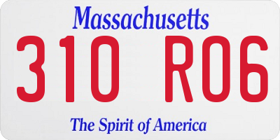 MA license plate 310RO6