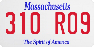 MA license plate 310RO9