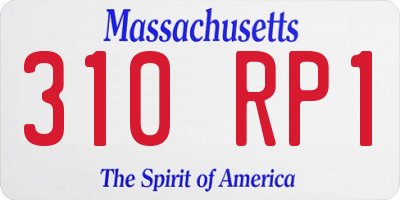 MA license plate 310RP1