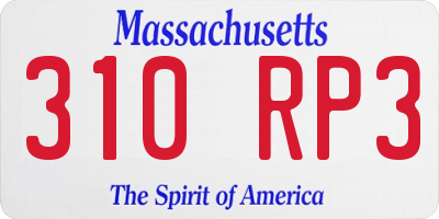 MA license plate 310RP3