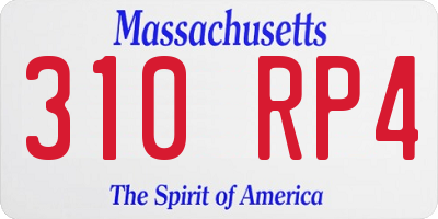 MA license plate 310RP4