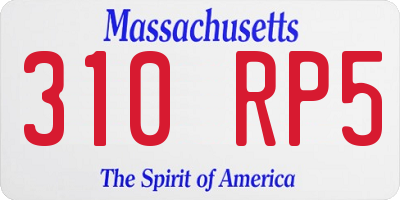 MA license plate 310RP5