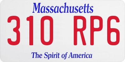 MA license plate 310RP6