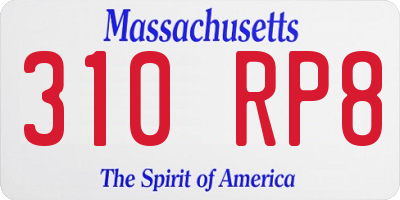 MA license plate 310RP8