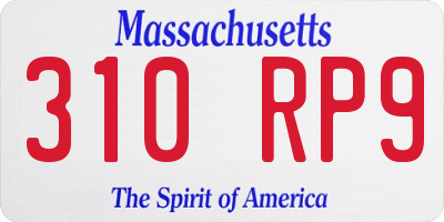 MA license plate 310RP9