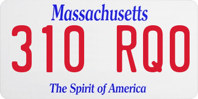 MA license plate 310RQ0