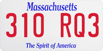 MA license plate 310RQ3
