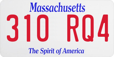 MA license plate 310RQ4