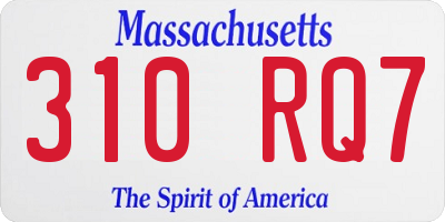 MA license plate 310RQ7
