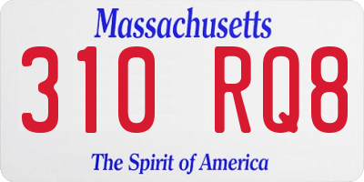 MA license plate 310RQ8