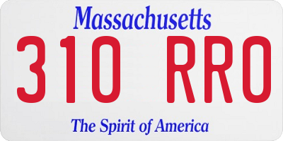 MA license plate 310RR0