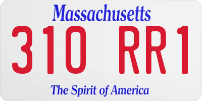 MA license plate 310RR1